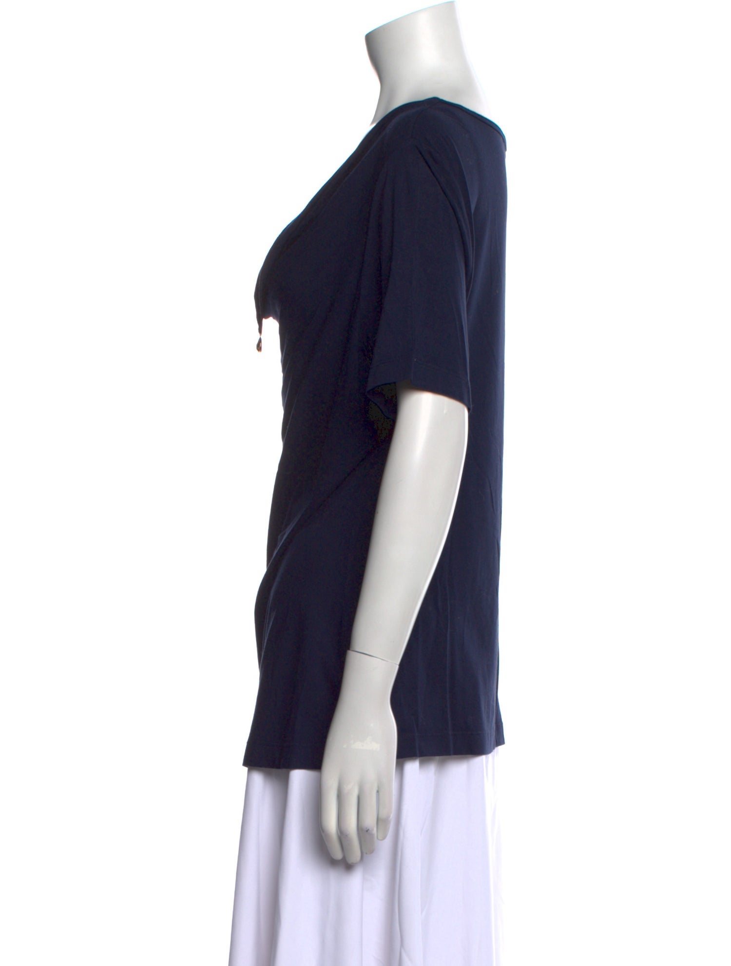 St. John Cowl Neck Short Sleeve T-Shirt