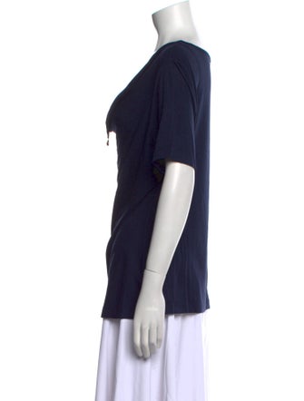 St. John Cowl Neck Short Sleeve T-Shirt