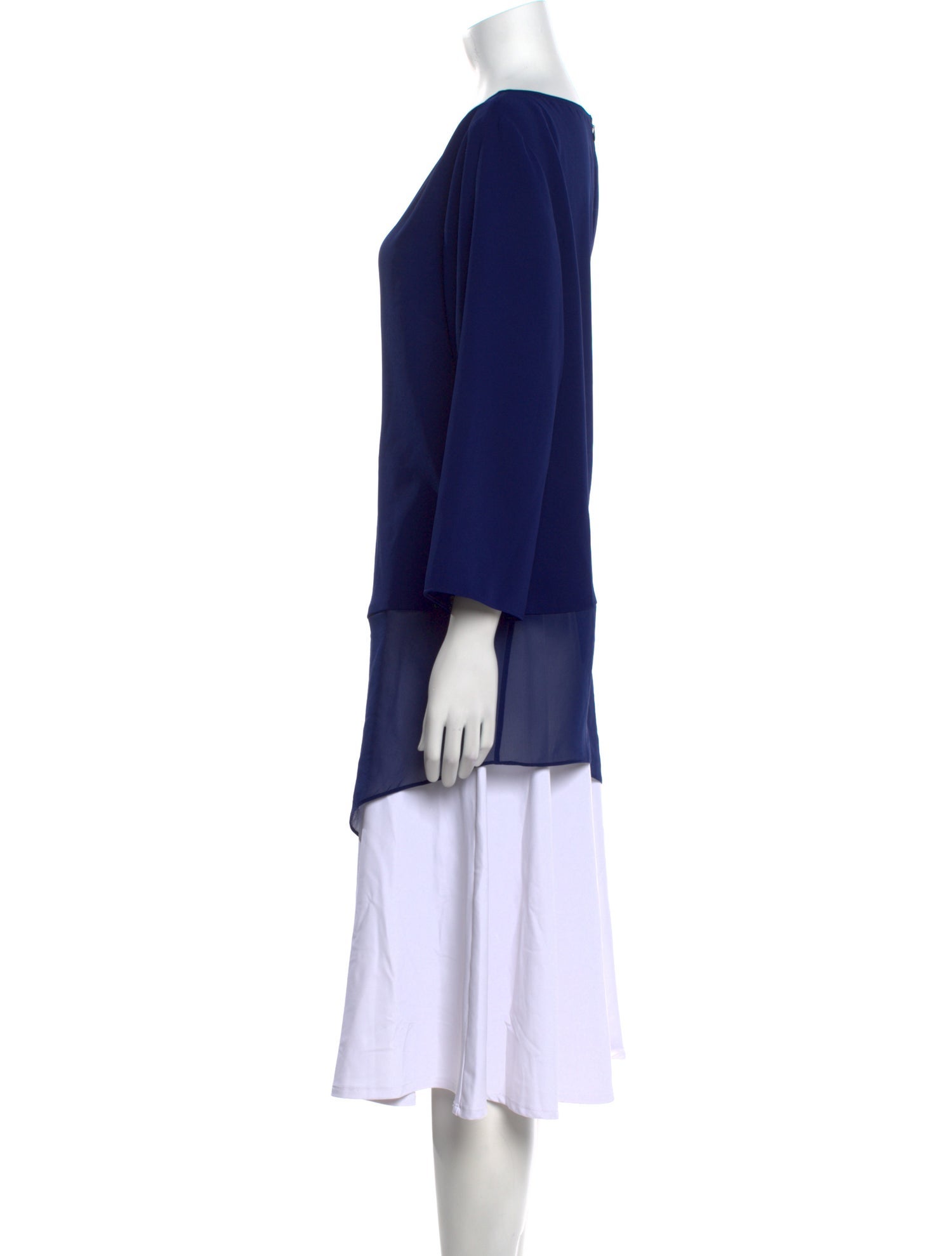 St. John Bateau Neckline Three-Quarter Sleeve Tunic