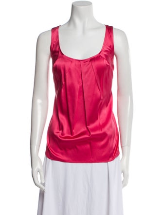 St. John Silk Scoop Neck Top