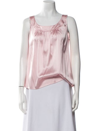 St. John Silk Scoop Neck Blouse