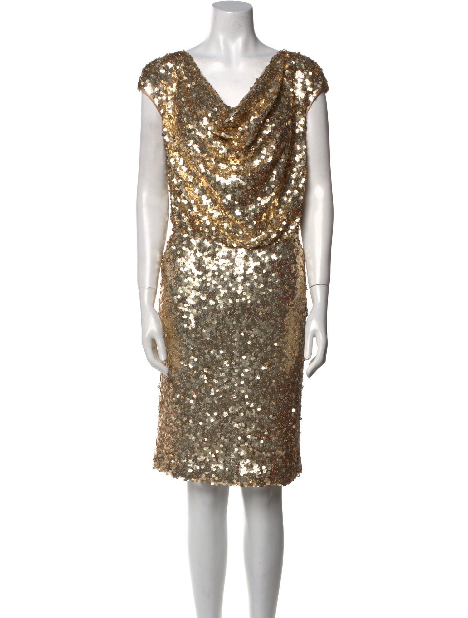 St. John Cowl Neck Mini Dress