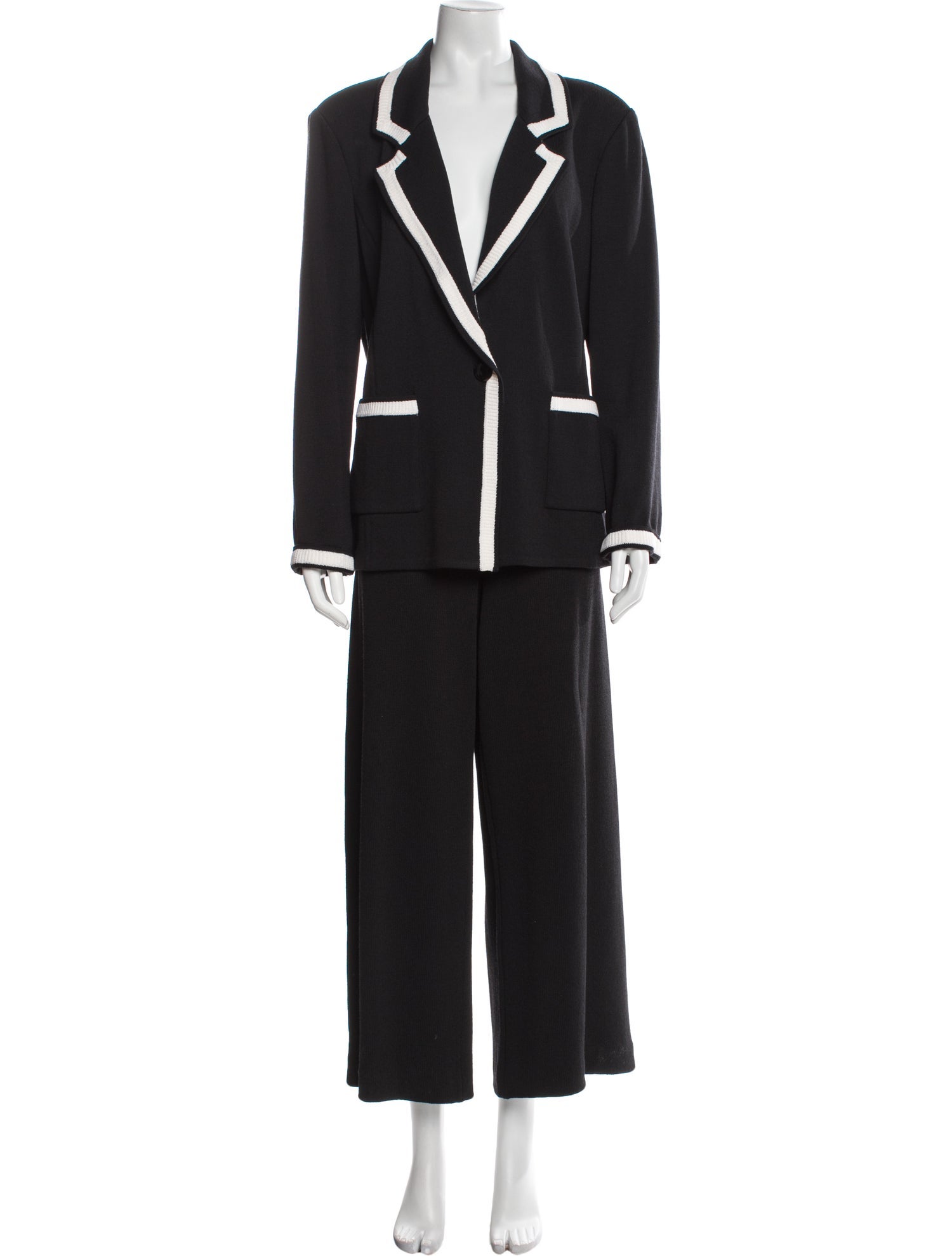 St. John Wool Striped Pant Set