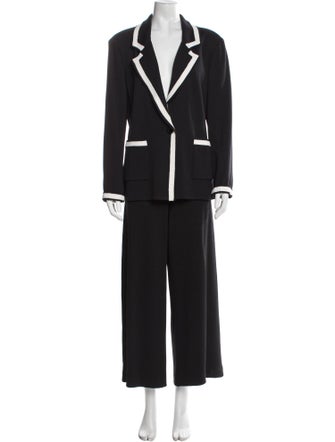 St. John Wool Striped Pant Set