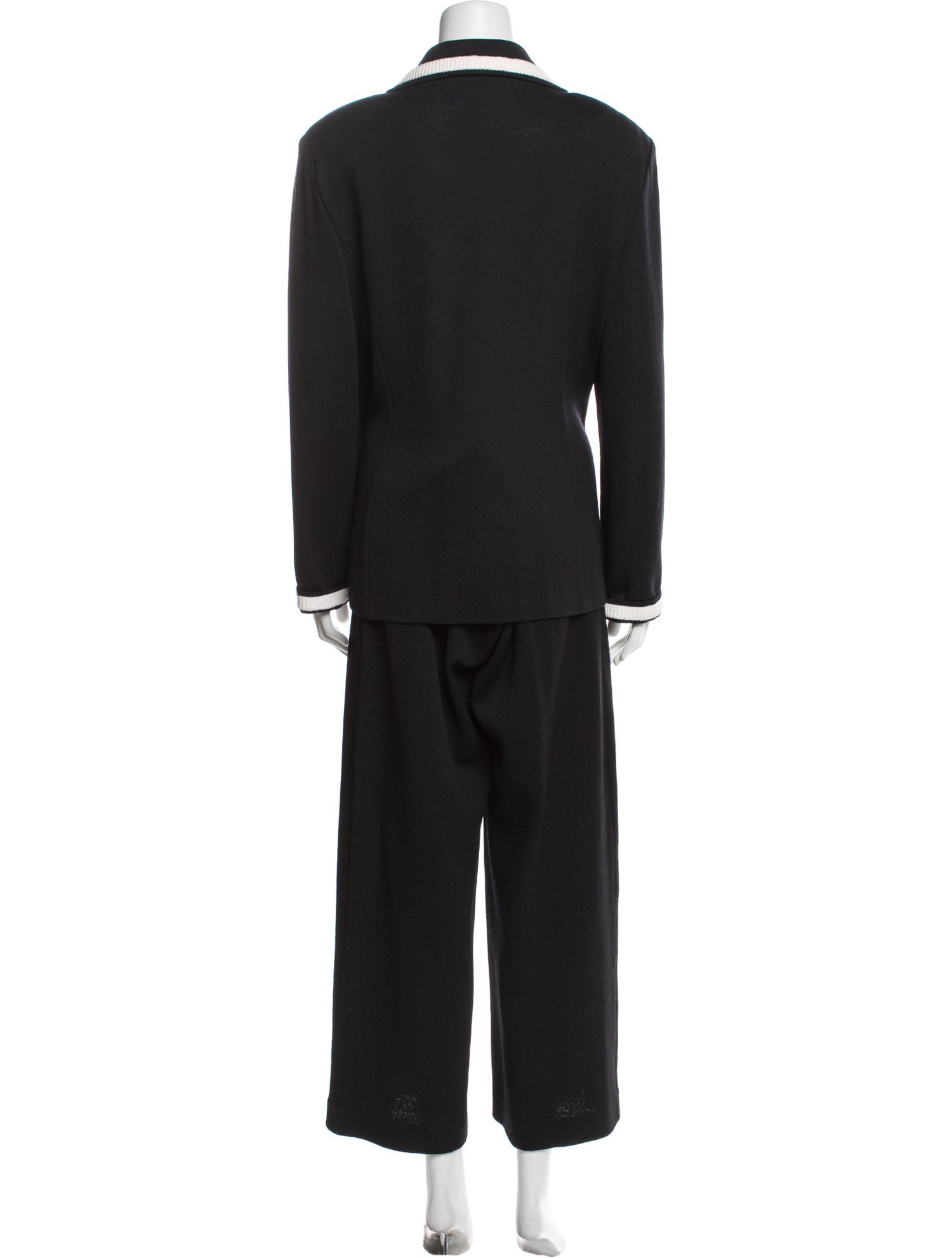 St. John Wool Striped Pant Set