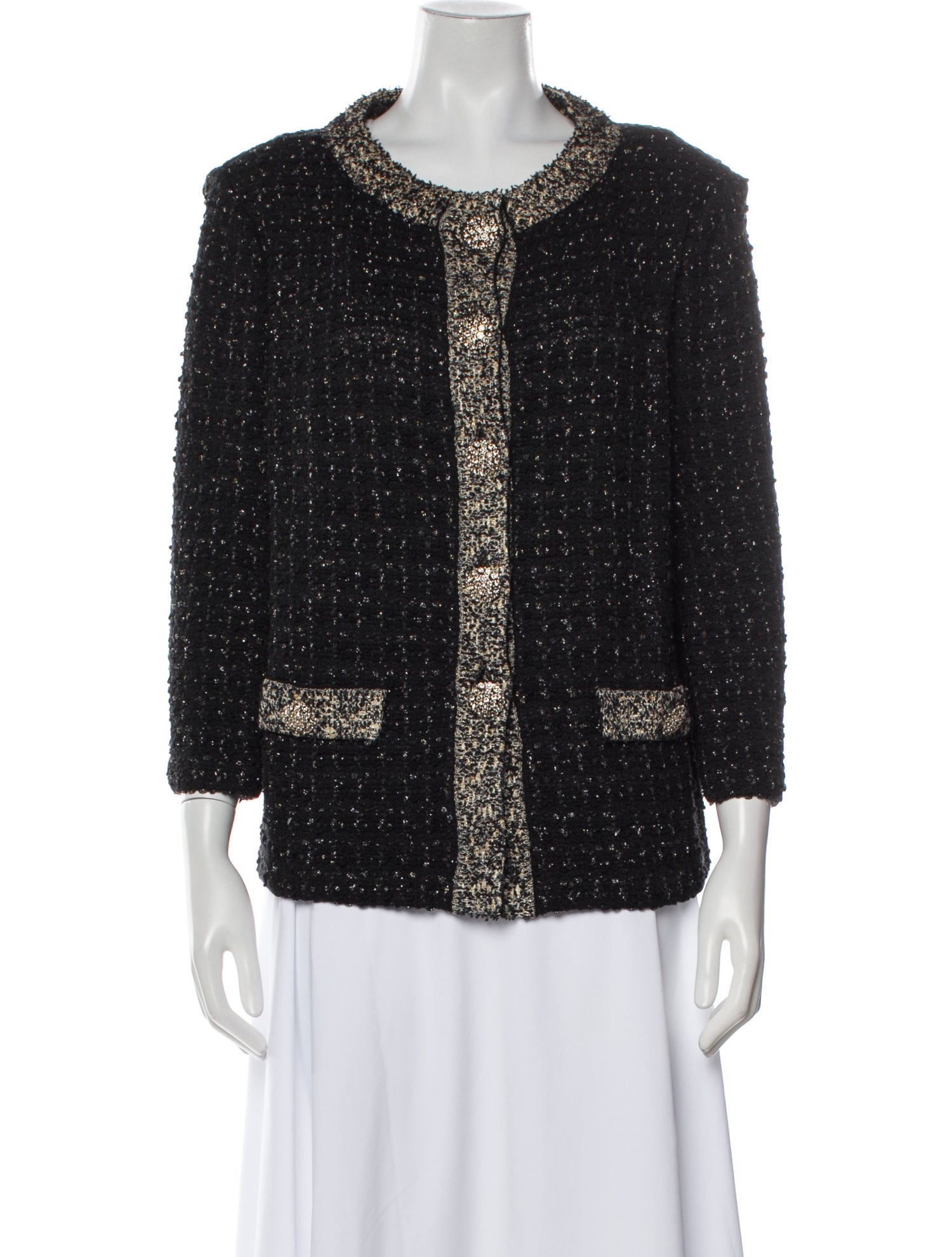 St. John Couture Wool Tweed Pattern Evening Jacket