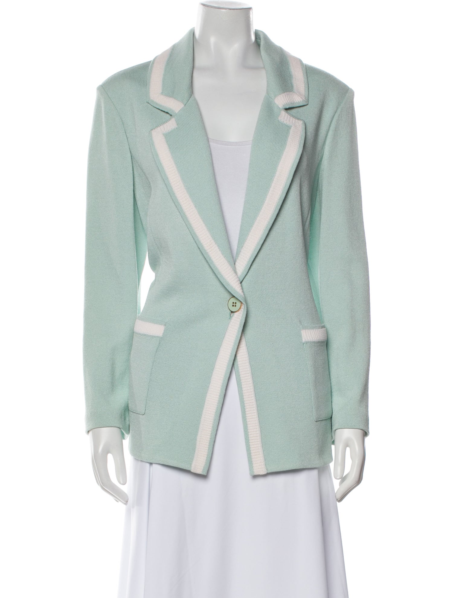 St. John Collection Wool Colorblock Pattern Blazer