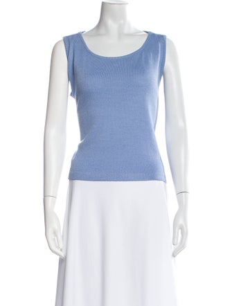 St. John Scoop Neck Sleeveless Top