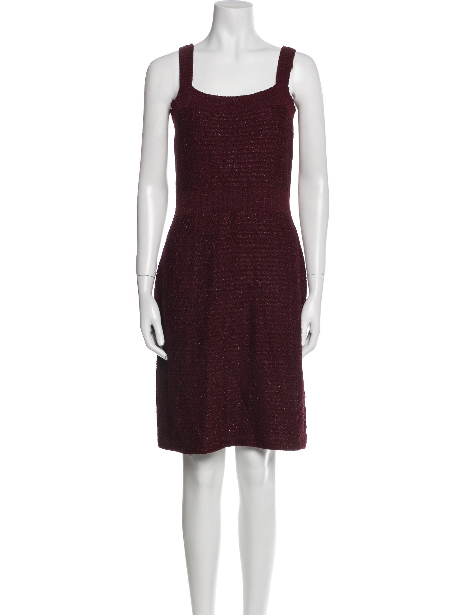 St. John Square Neckline Mini Dress
