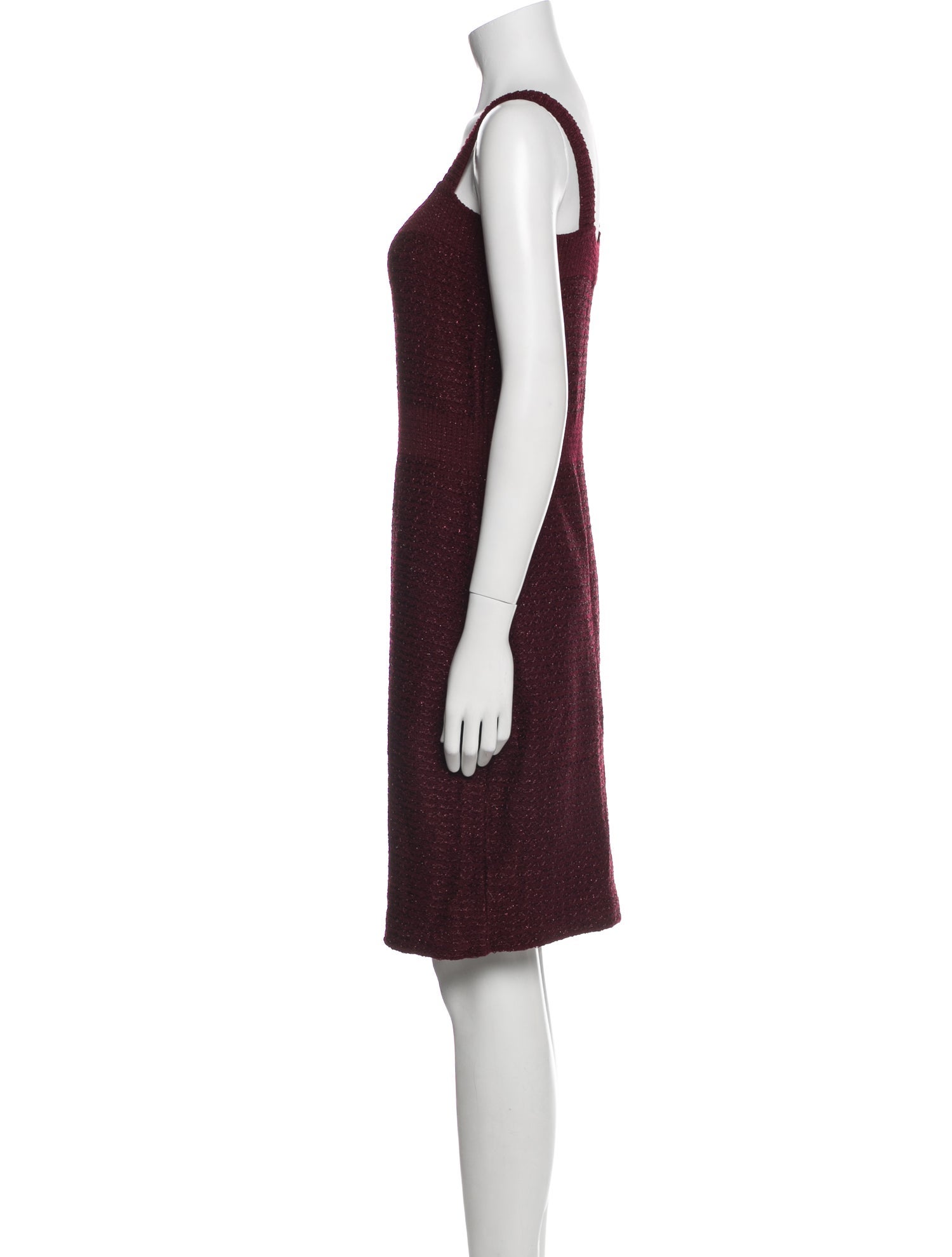 St. John Square Neckline Mini Dress