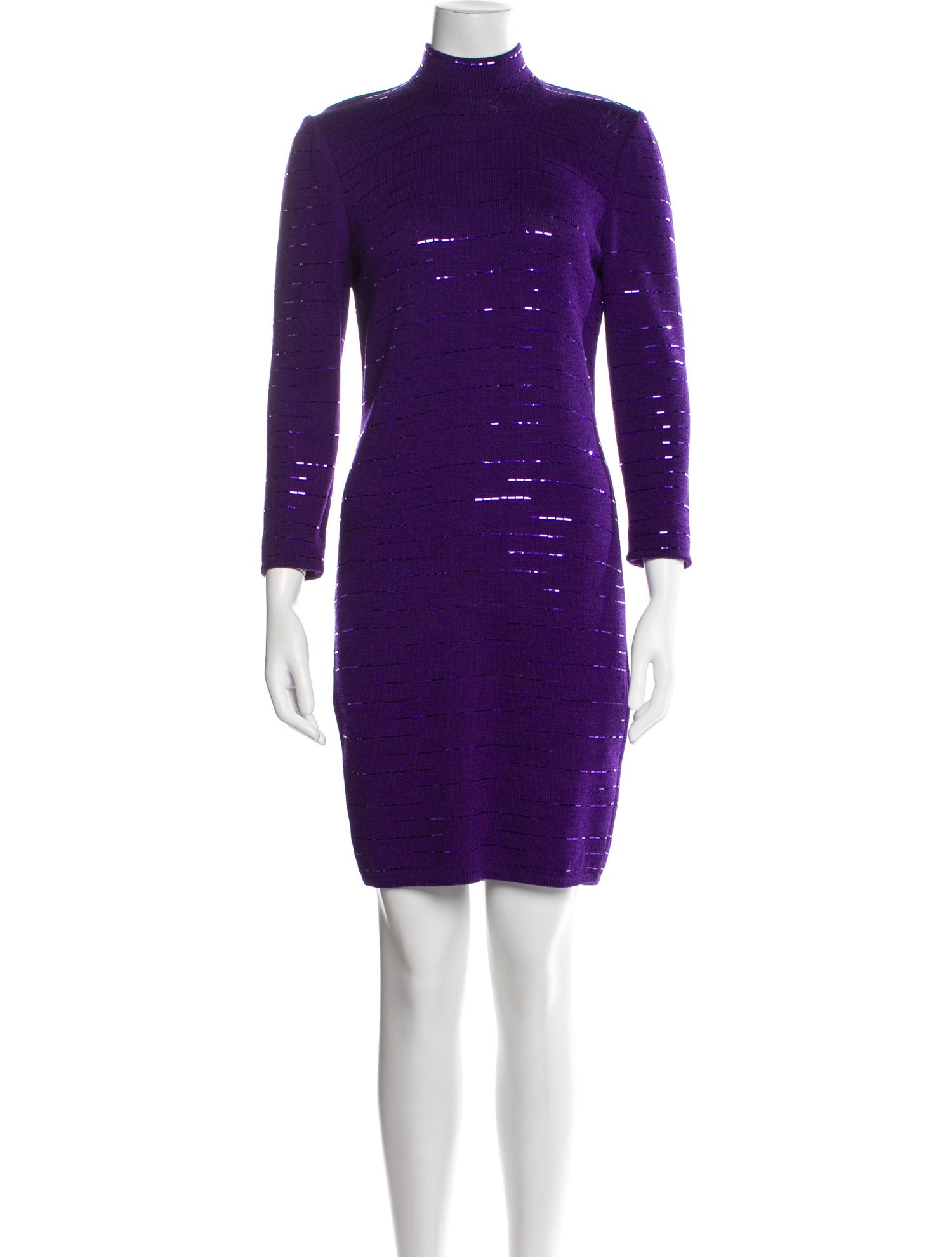 St. John Mock Neck Mini Dress