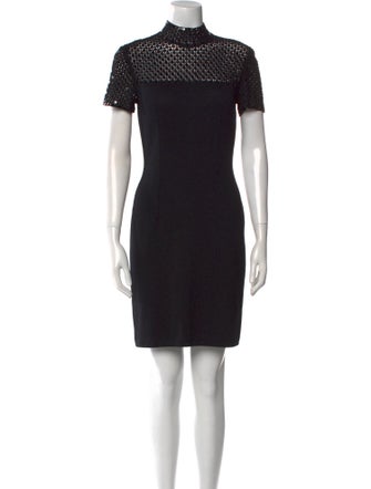 St. John Mock Neck Mini Dress