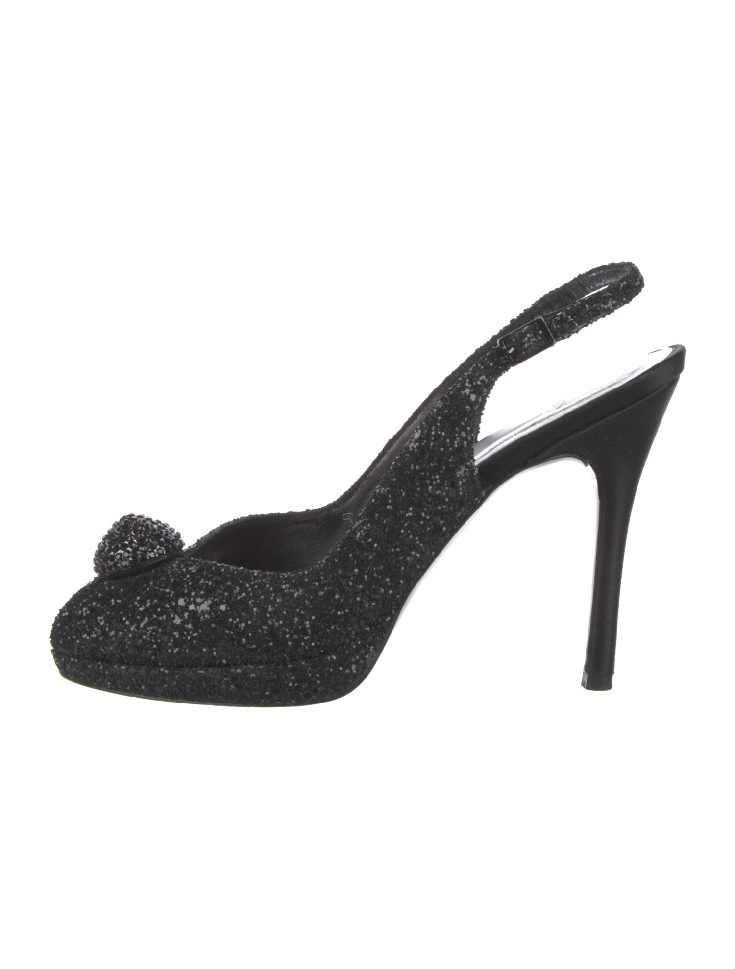 St. John Glitter Crystal Embellishments Slingback Pumps