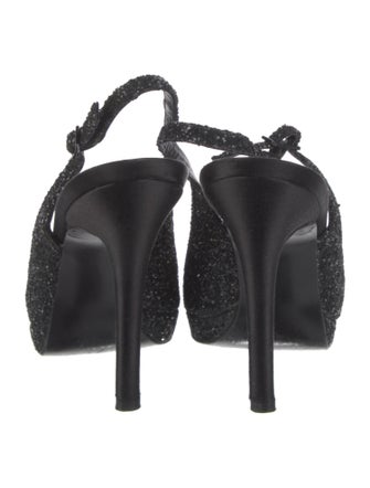 St. John Glitter Crystal Embellishments Slingback Pumps
