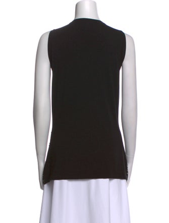 St. John Polka Dot Print Scoop Neck Top