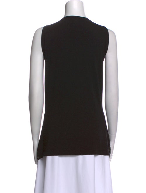 St. John Polka Dot Print Scoop Neck Top