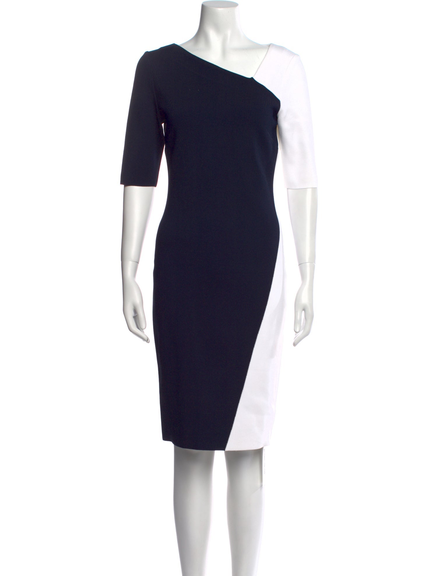 St. John One-Shoulder Knee-Length Dress