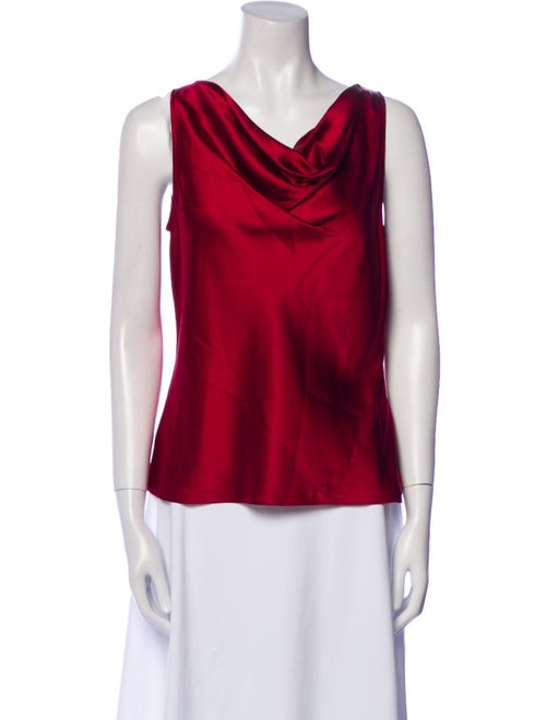 St. John Silk Cowl Neck Top