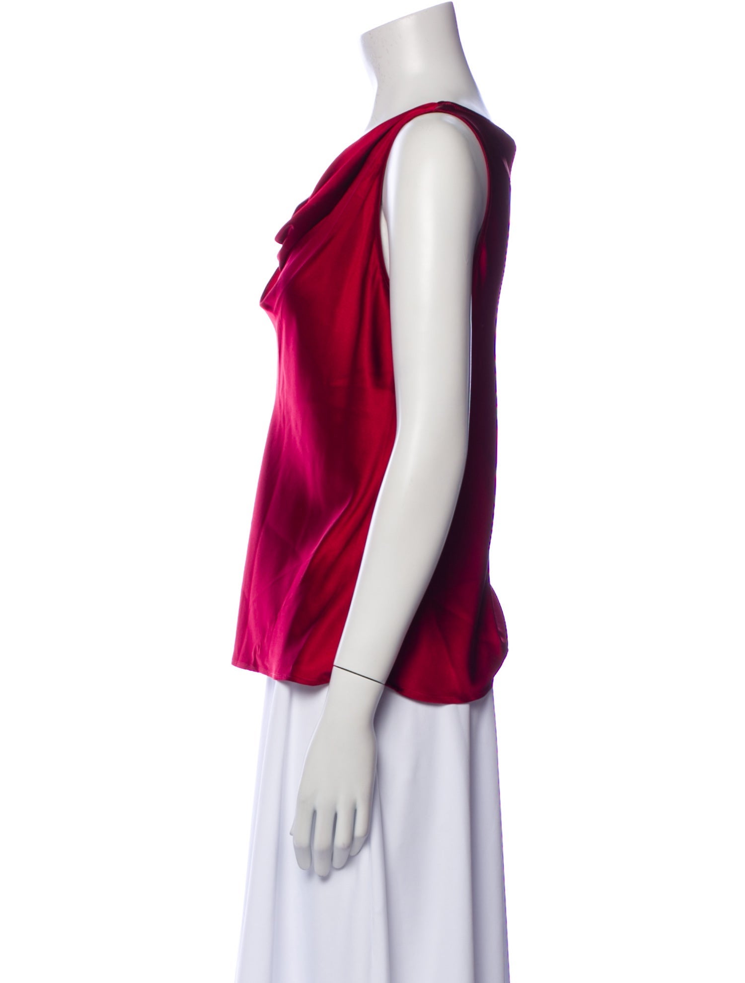 St. John Silk Cowl Neck Top