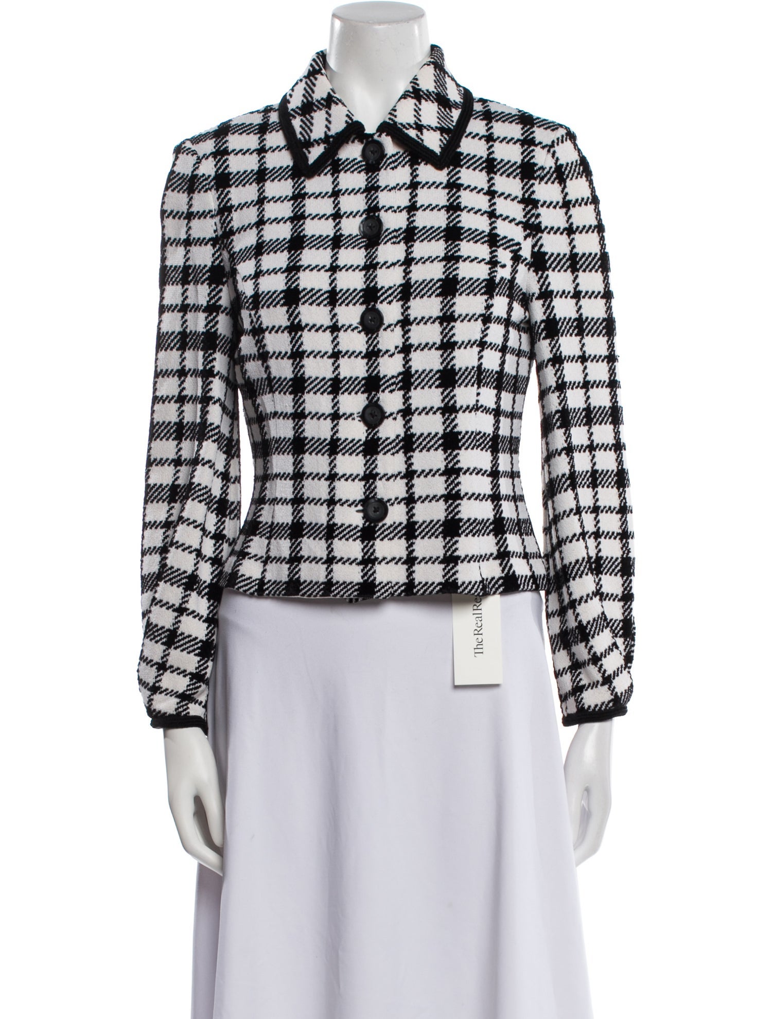 St. John Plaid Print Blazer