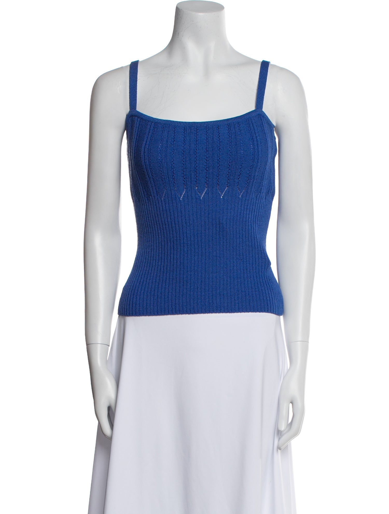 St. John Square Neckline Sleeveless Top