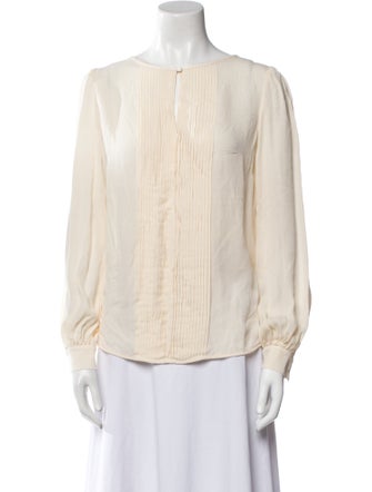 St. John Silk Bateau Neckline Blouse