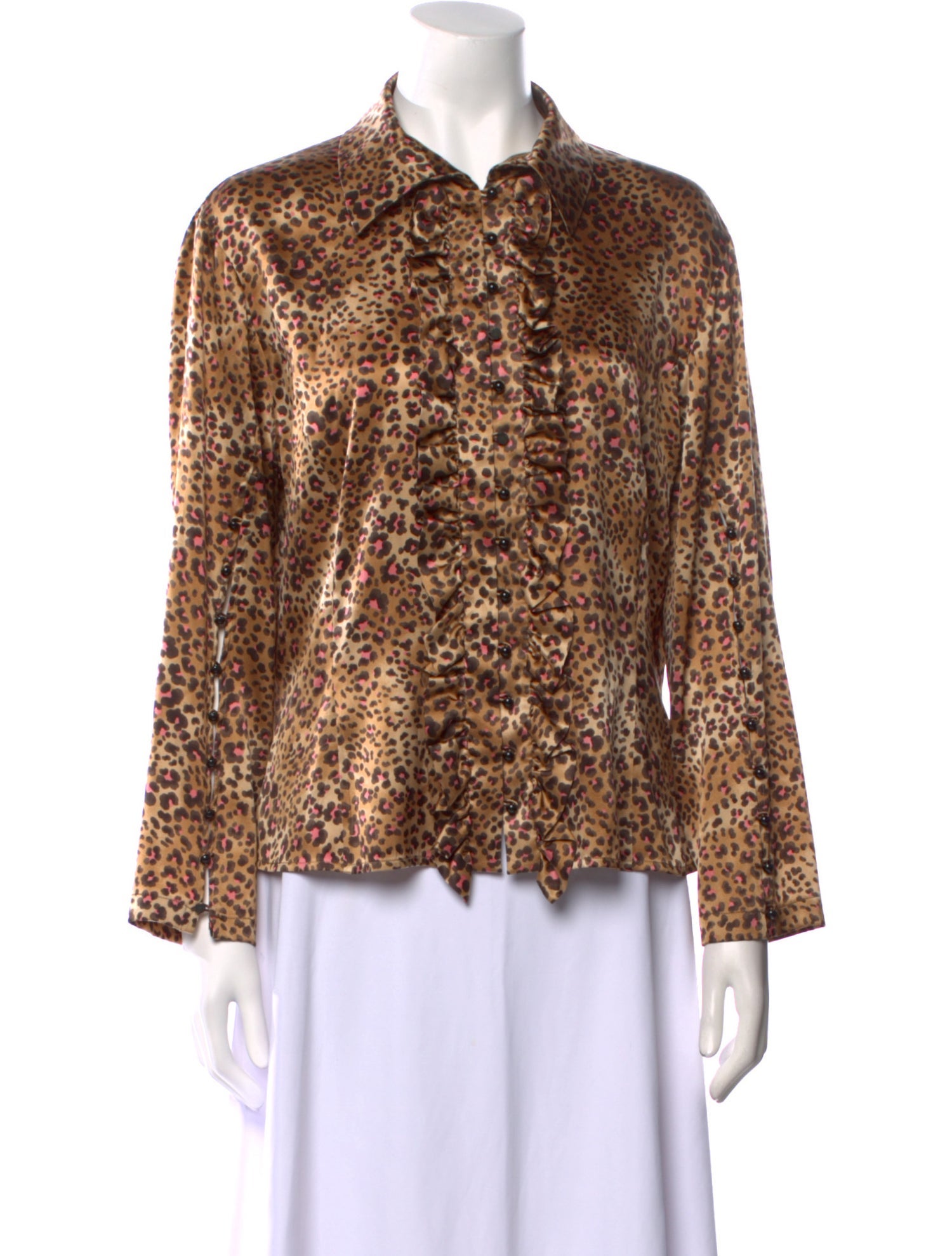 St. John Silk Animal Print Blouse