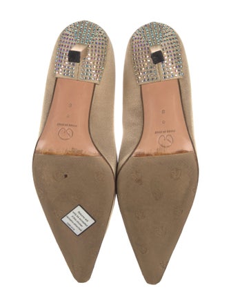 St. John Leather Crystal Embellishments Pumps