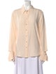 St. John Silk Long Sleeve Button-Up Top