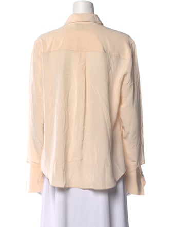 St. John Silk Long Sleeve Button-Up Top