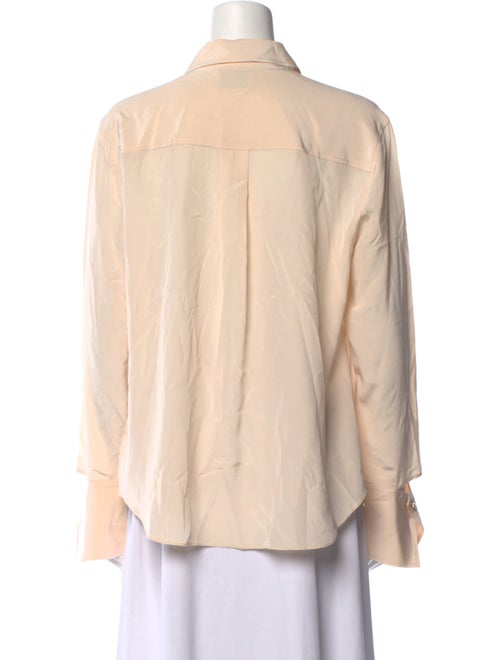 St. John Silk Long Sleeve Button-Up Top