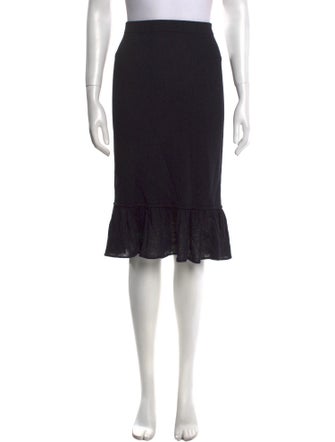 St. John Ruffle Embellishment Knee-Length Skirt