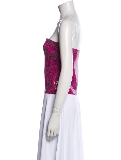 St. John Printed Strapless Crop Top