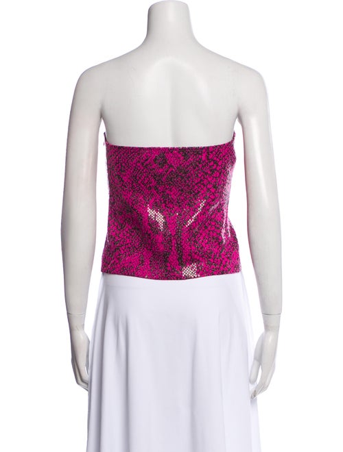 St. John Printed Strapless Crop Top