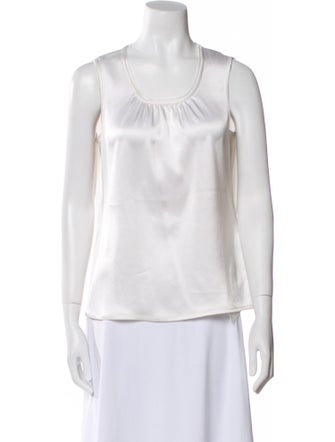 St. John Silk Scoop Neck Top