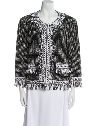 St. John Wool Printed Evening Jacket