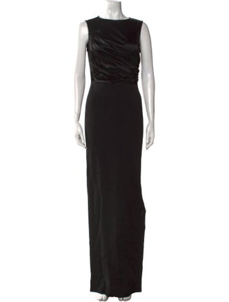 St. John Bateau Neckline Long Dress