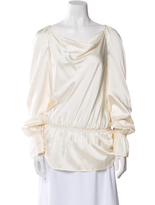 St. John Silk Cowl Neck Blouse