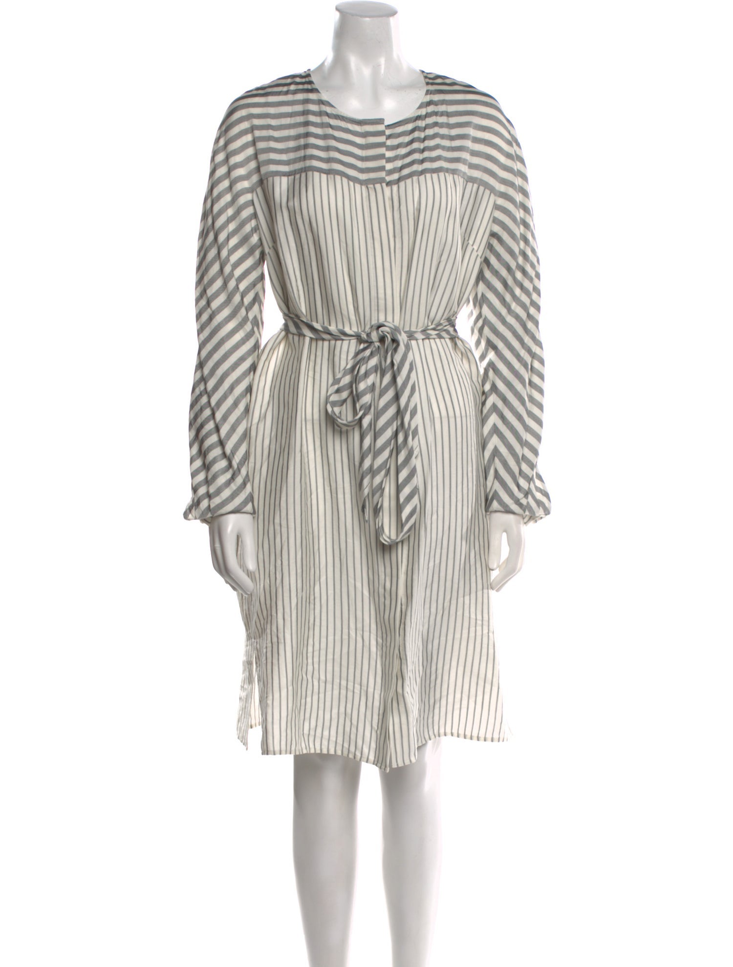 St. John Striped Midi Length Dress