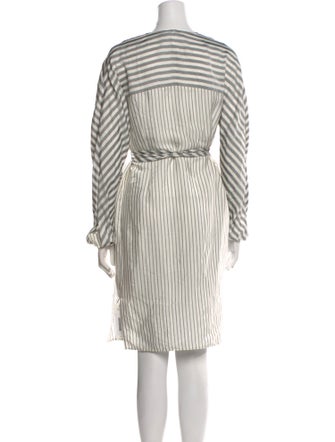 St. John Striped Midi Length Dress