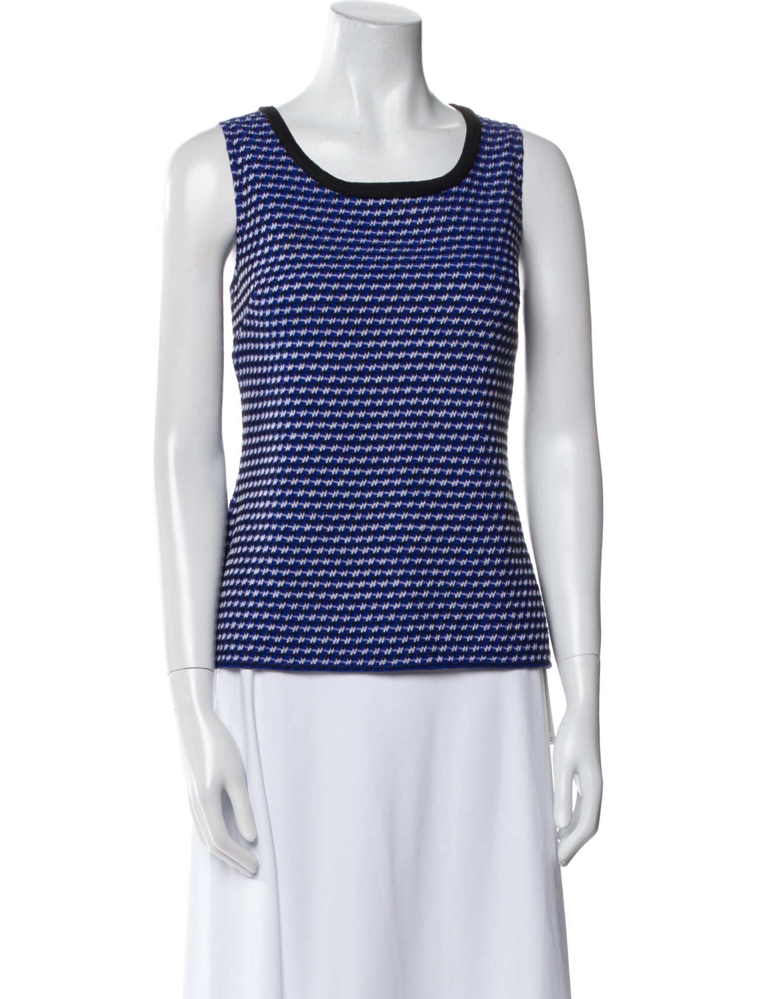 St. John Striped Scoop Neck Top