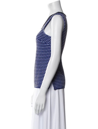 St. John Striped Scoop Neck Top