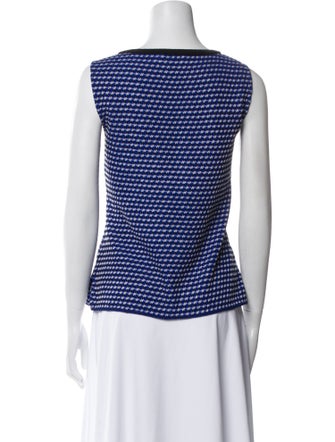 St. John Striped Scoop Neck Top