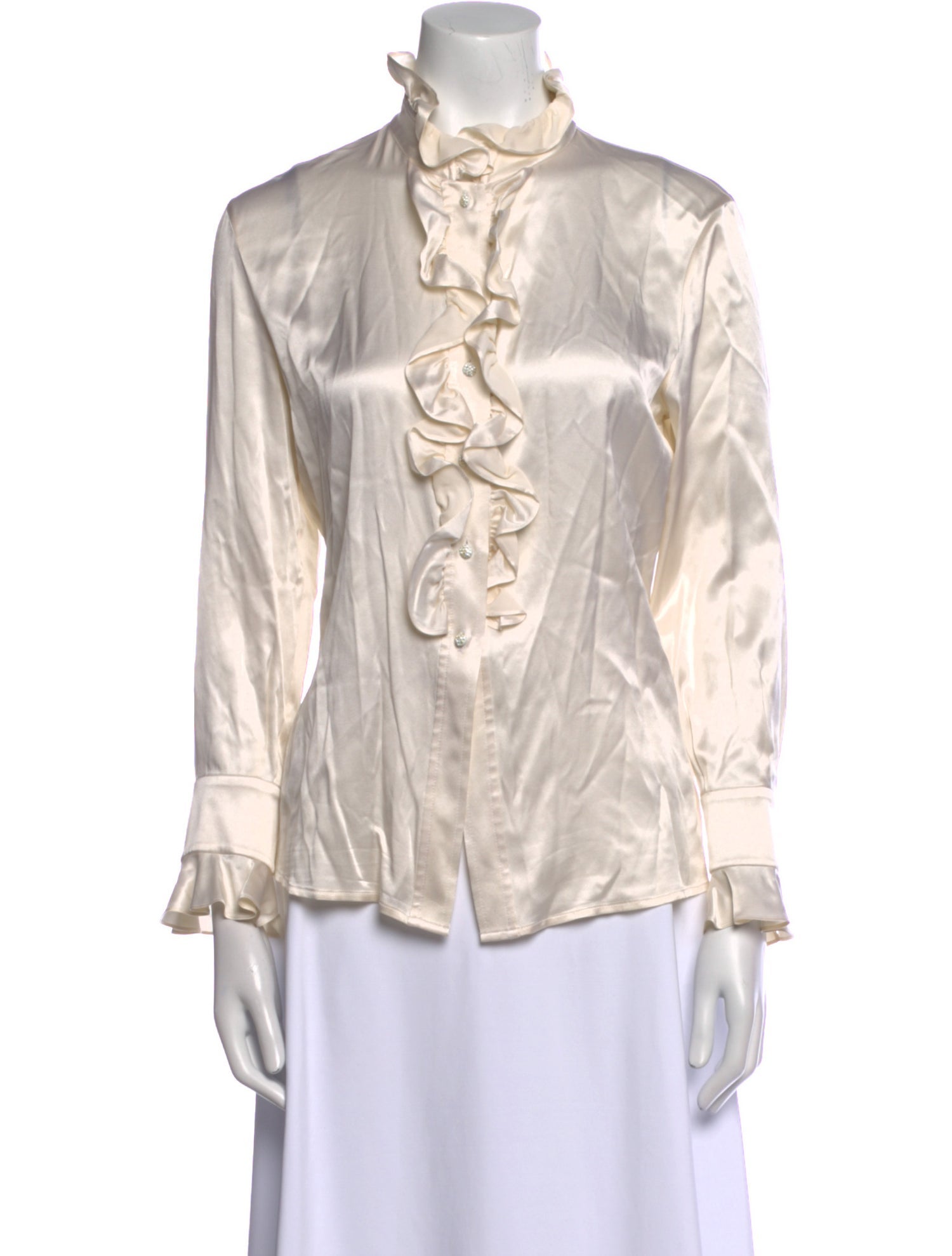St. John Silk Mock Neck Blouse
