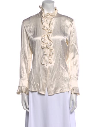St. John Silk Mock Neck Blouse