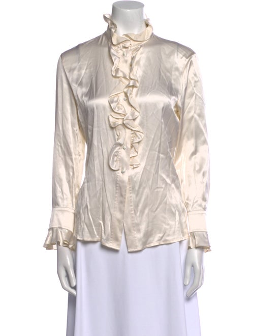 St. John Silk Mock Neck Blouse