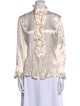 St. John Silk Mock Neck Blouse