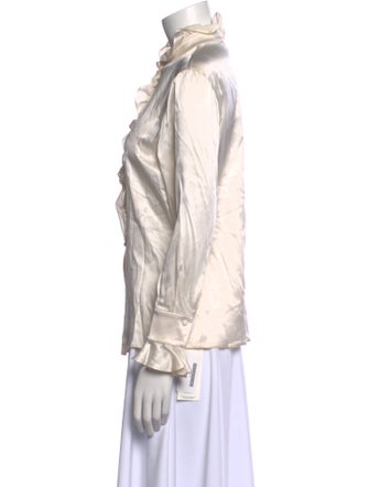 St. John Silk Mock Neck Blouse