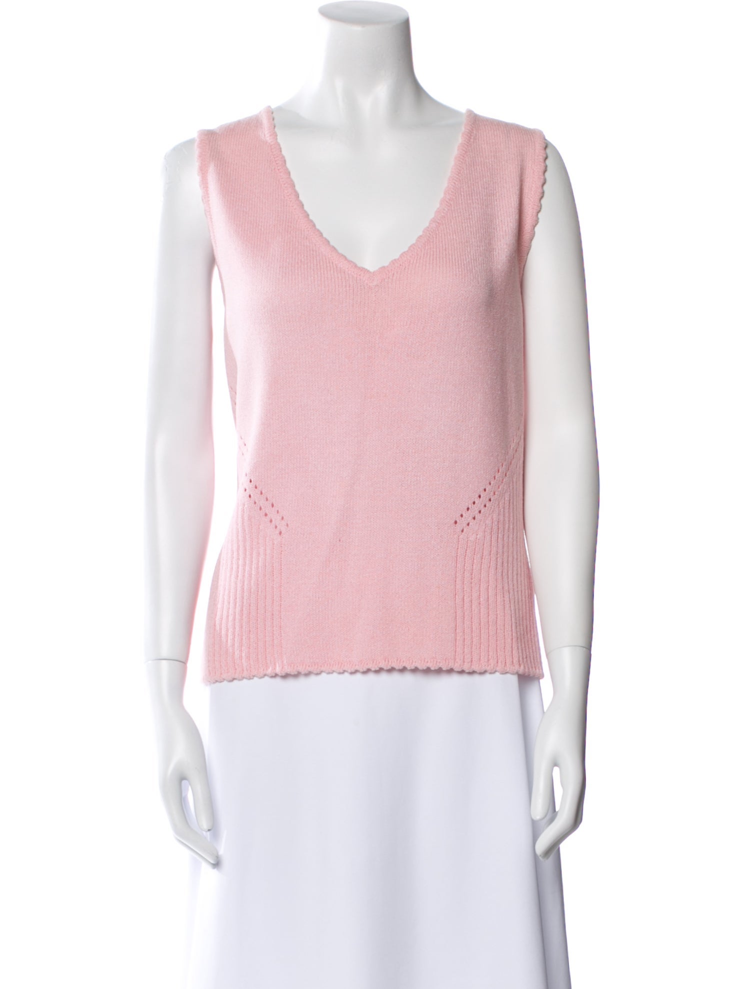 St. John Wool V-Neck Top
