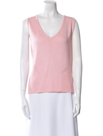 St. John Wool V-Neck Top